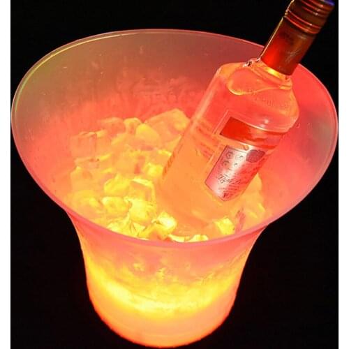 5L 7Colors LED RGB Light Changeable Ice Bucket Champagne Wine Drinks Ice Cooler Beverage Beer Wine Bottle Holder Bar Party Tools