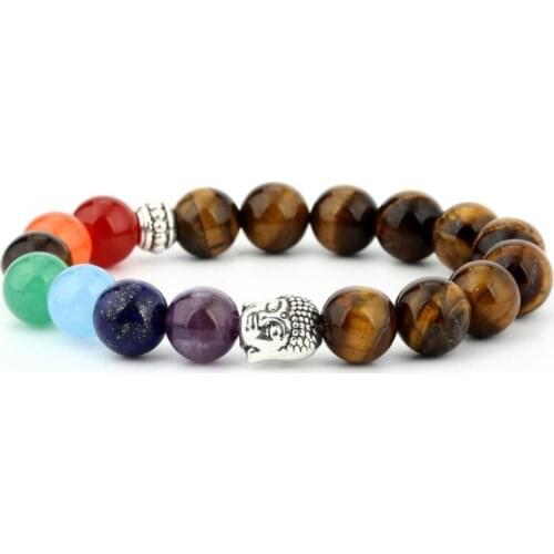 6mm uk5 mulitcolor rainbow elastic agate Onyx lava Bracelet energy Healing Balance Prayer Reiki Chakra Buddha Yoga Bangles