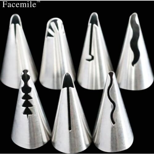 7pcs/set Wedding Russian Nozzles Pastry Puff Skirt Icing Piping Nozzles Pastry Decorating Tips Cake Cupcake Decorator Tool