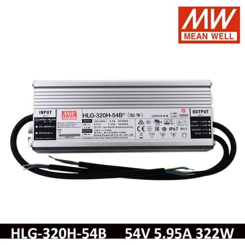 Mean Well HLG-320H-54B 110V/220V AC To DC 54V 5.95A 320W Switching Power Supply Meanwell LED Driver Cxb3590 IP67 PFC Dimmable