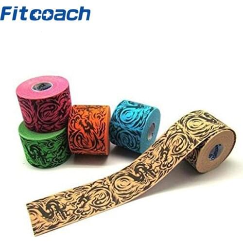 5.0cm*5m Kinematics Tex With stripes Elastic Kinesiology Tape for Support & Healing - Cotton, Polyurethane, Acrylic Adhesive