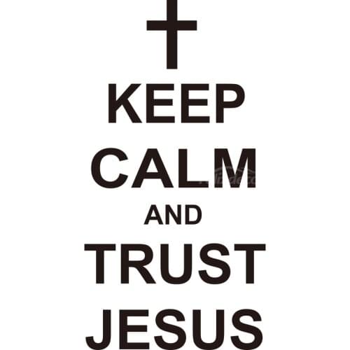 Fusion Keep Calm And Trust Jesus Sticker Car Decals Vinyl Creative Car Rear Window Decor ZP173