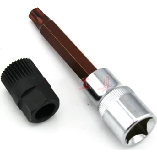 AZGIANT Generator Belt Disassembly Wrench Pulley Removal Tool Car Spline Alternator Clutch Wheel Pulley for VW Audi BMW Ford