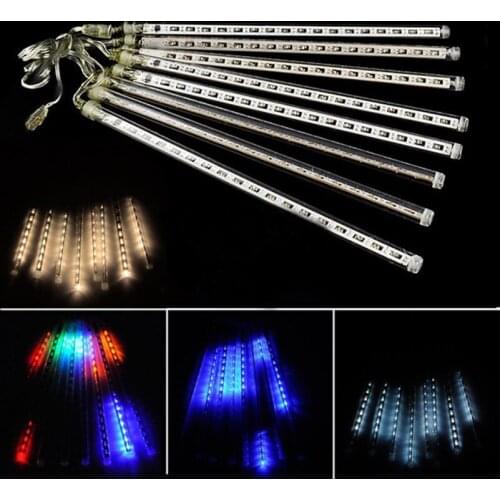 String Lights Waterproof Falling Rain Fairy Lights With 144 LED 8 Tubes Meteor Shower Rain LED Christmas Lights for Wedding Part