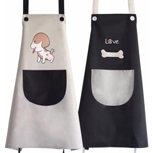 5 Kitchen cute cartoon apron Waterproof and anti-oil south Korean fashion Adult male and female