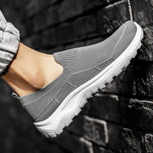 Size 39-44 Men Sneaker 43 Big Size Women Sport Outdoor Comfortable Non-slip Black Mesh Woven Walking Running Shoes