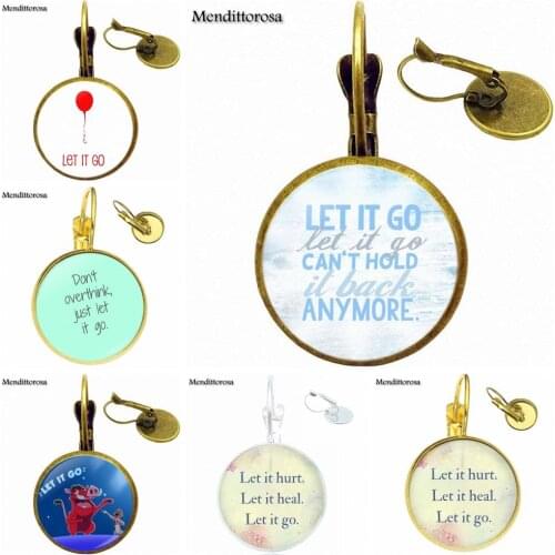 Fashion Jewelry Steampunk Women Gift Bronze/Silver/Golden Clip Ear Hook Drop Earrings For Child LET IT GO