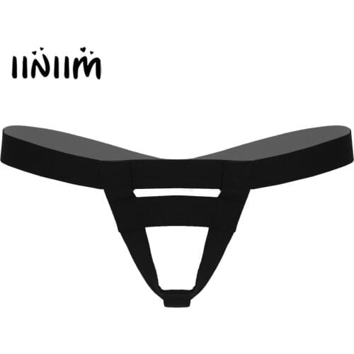 Mens Lingerie Open Butt Briefs Elastic Waistband Jockstrap T-back Hollow Out Thongs Underpants Low Waist G-string Underwear