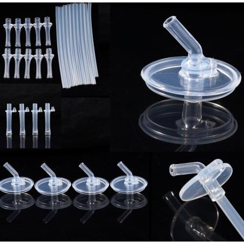 4/10P Kid Straw Cups Accessory Part Kit Food-Grade Material Straws Flexible Straws Cap Lid, Nozzle, Drinking Straws Set Reusable
