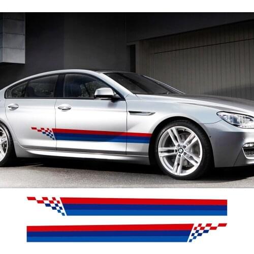 2pcs Car Skirt Stripes Stickers Auto Decals Tuning Accessories For BMW X1 X3 X5 X4 X6 F20 F30 F10 E46 E53 E90 E60 E39 E36 E87