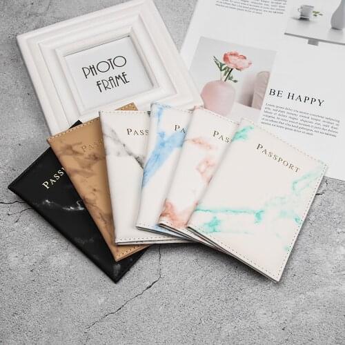 NEW Marble Pattern Passport Cover Women PU Leather Women Travel Passport Holder Designer Covers on The Passport Storage Bag