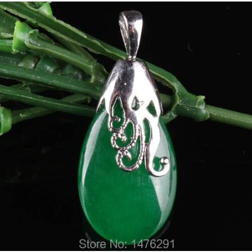 Imitation Green Jades Teardrop Bead Gems Pendant 1PCS