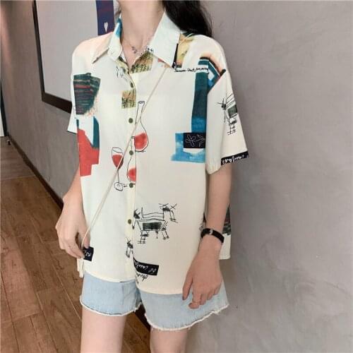 Casual Loose Lazy Ins Shirt Womens Shirts Ulzzang Japanese Kawaii Ladies Vintage Female Korean Harajuku Cute Clothes For Women