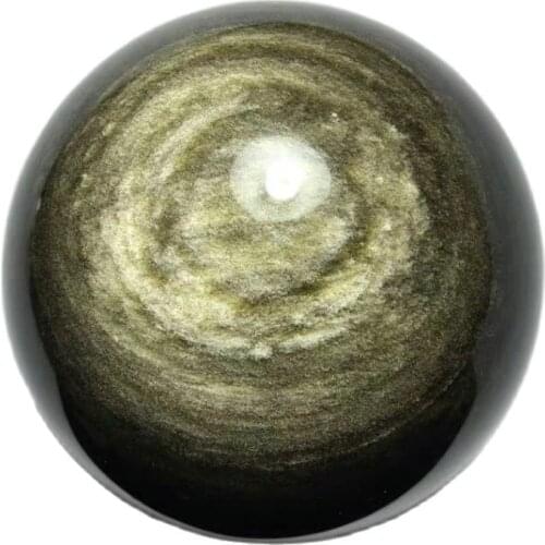 Natural crystal ball sphere gold obsidian sphere for healing gift