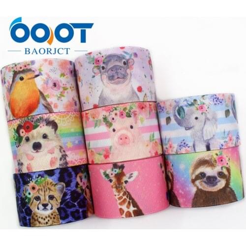 I-19906-2077,1-1/2"(38mm) cartoon animals Printed Grosgrain Ribbon 10yards Holiday decoration gift wrap DIY handmade bow hot
