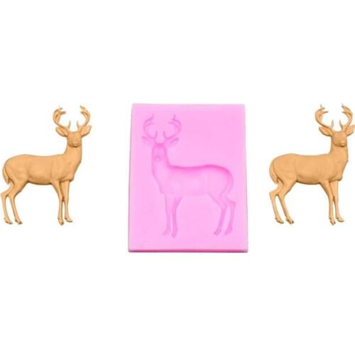 Christmas Deer Decorative Biscuit Shape Grade Silicone Tool Ultra Light Clay Ceramic Clay Aromatherapy Candle Mold