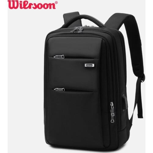 Wiersoon 28L Large Capacity Fashion Men Backpacks 15.6 Inch USB Charging Laptop Backpack School Business Travel Backpack