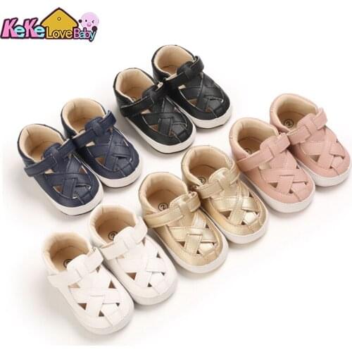 New born Baby boy Shoes Toddler Flats Round Toe Anti-slip Rubber Soft Sole for Newborn Baby Girl Sandal sneakers First Walker