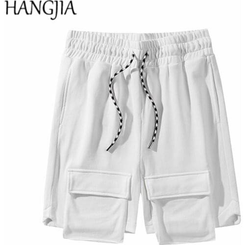 Harajuku Baggy Harem sweat Short Streetwear Mens Hip Hop Multi-pocket Knee Length Male Summer Loose Casual Cargo Shorts Women