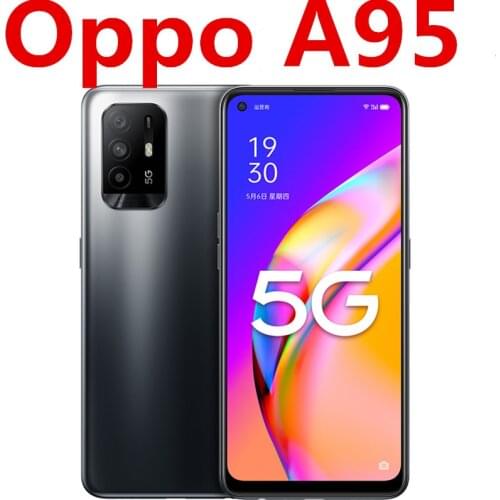 New Oppo A95 5G Android Phone Face ID 48.0MP 4 Cameras 6.43" AMOLED 2400X1080 Dimensity 800U 8GB RAM 256GB ROM Fingerprint GPS