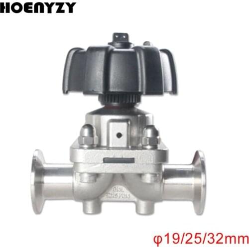 3/4" 1" 1-1/4" Pipe OD 19mm 25mm 32mm Sanitary Stainless Steel 316L Tri-Clamp OD 50.5mm Quick Install Diaphragm Valve