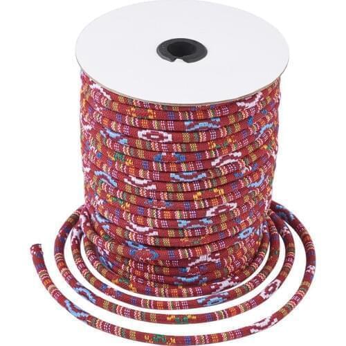 6mm 50yards Rope Cloth Ethnic Antique Colorful DIY Decoration Jewelry Making Roll Thick Round Thread Cord Wire Free Ship