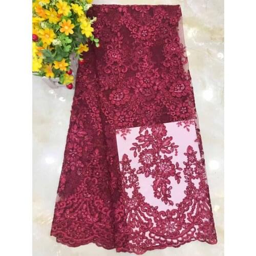 High Quality Lace Fabric Bone Rope Embroidery Flowers French Tulle DIY Design Dress Party Skirt Sewing Cloth 5 Yards Wholesale