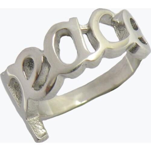 FANSSTEEL Stainless Steel Jewelry Word PEACE Ring FSR12W68