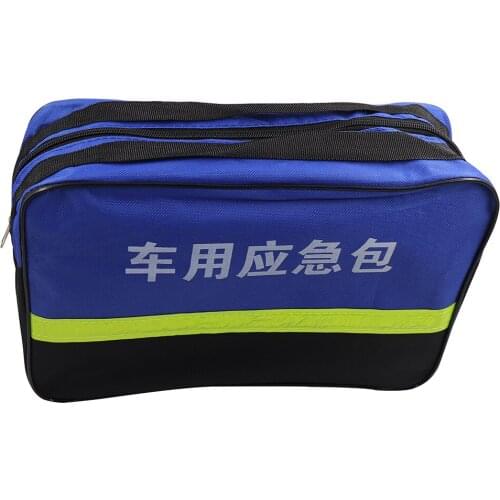 Green Car Storage Bag Auto Emergency Kit Essential Tools Organizer Bag for Travel Hiking Empty Tote Backpacking Outdoor Camping