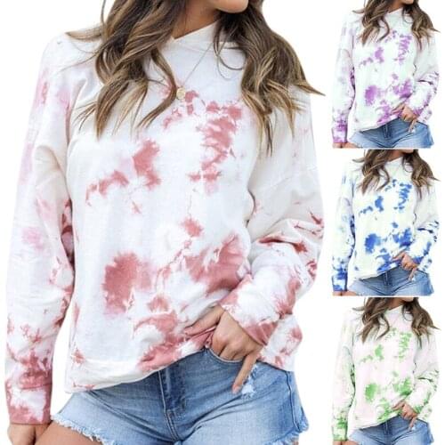 Women Casual Autumn Fall Hoodies 2021 New Fashion Tie dye Mother Lady Maternity Sweatershirt Women Full Sleeve Clothing Wth Hat