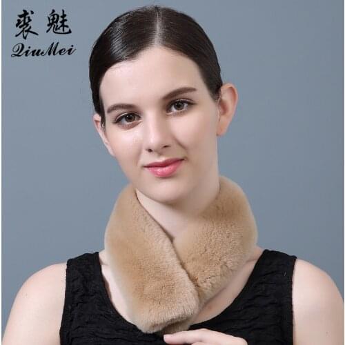 Womens Real Fur Scarf High Quality Luxury Natural Rabbit Fur Scarves Thick Warm Winter Fashion Brand New Arrival Fur Ring