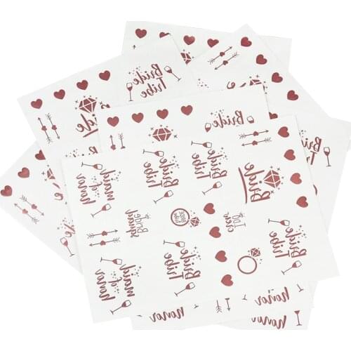 1/3pcs Rose Gold Bridesmaid Team Temporary Tattoo for Marriage Bachelor Bridal Show Stickers Bride To Be Wedding Party Supplies