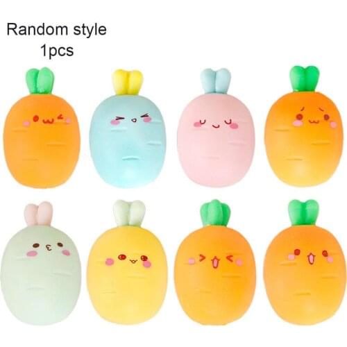 1pcs Cute Cartoon Carrot Squeeze Toys Kids Antistress Stress Relief Toy Gift Adults Rubber Funny Decompression Toy Random Color