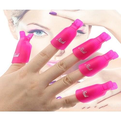 500Sets Fashion Hot 10pcs/lot Plastic Nail Art Soak Off Cap Clip UV Gel Polish Remover Wrap Tool Gofuly