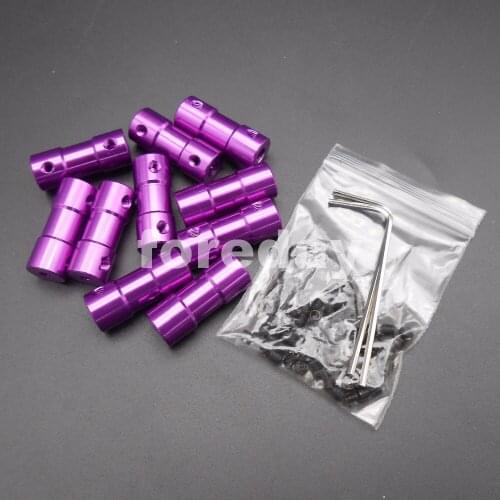 100PCS X Purple Aluminum coupling Shaft Coupler Connector 2.3mm-4mm 3.17mm-4mm 4mm-5mm 1LOT=100PCS With 20 wrenches *FD481-483