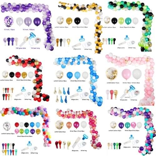 113pcs Baby Shower Balloon Party Balloons Garland Arch Birthday Party Background Balloons Strip Chain for Wedding Decorations