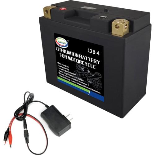 12B-4 12V Lithium-ion LiFePO4 Motorcycle Battery 420CCA 12AH Size-150x69x130mm Jump Starter with BMS Voltage Protection