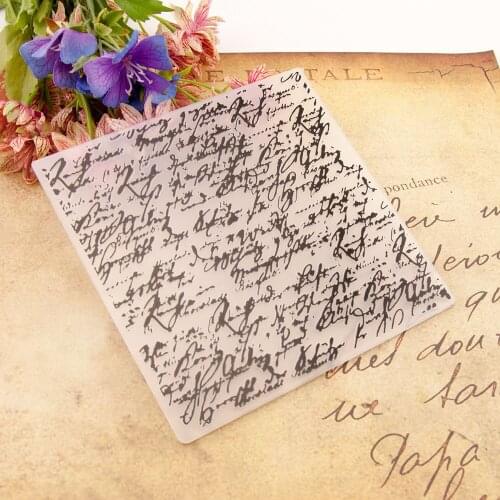 15x15cm Diary of a poem Embossing folders Plastic For Scrapbooking DIY Template Fondant Cake Photo Album Card Making