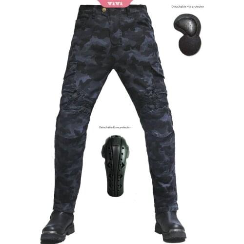 2021 Motorcycle Riding Pants Mens Casual Breathable Jeans Protective Camouflage Overalls With Extended Protective Gear