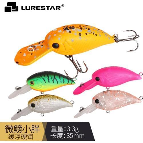 3.3g/3.5cm Mini Crank Bait Bass Pike Trout Floating Slowly Wobbler Hard-Vib Artificial Swim Pesca Lip Bionic Perch Accessories