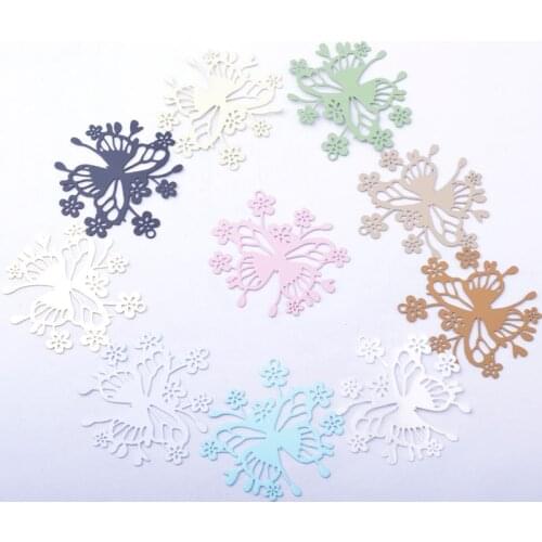 30pcs AB6740 35*31mm Filigree Laser Cut Butterfly Charms Brass Creatively Colorful Silver Color Pendant DIY Earring