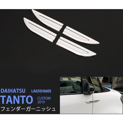 4pcs Stainless Steel Car Dummy Duct Trim Frender Trim for Daihatsu Tanto Custom La650/660s Styling Car Sticker Cover