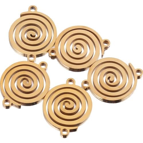 5pcs/lot Fashion Stainless Steel Screw Thread Charms Connectors Jewelry Accessories for Women Diy Bracelet & Necklace Charms