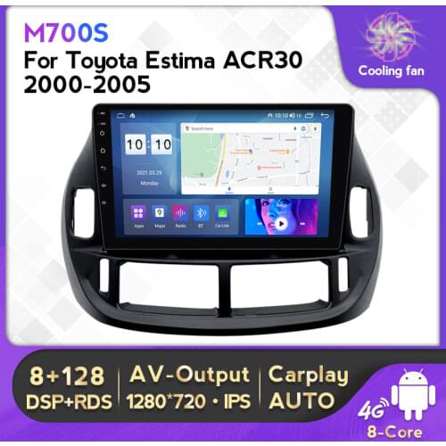DSP Android 11 6G+128G IPS Car Media Car Multimedia Player Car Audio For Toyota Estima ACR30 RHD 2004 Multimedia Video Player