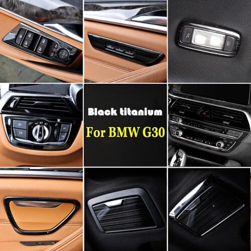For BMW 5 Series G30 2017 2018 2019 2020 Stainless Steel Black Car Accessories Luxury Entire Interior Moldings Full Kit Trim NEW