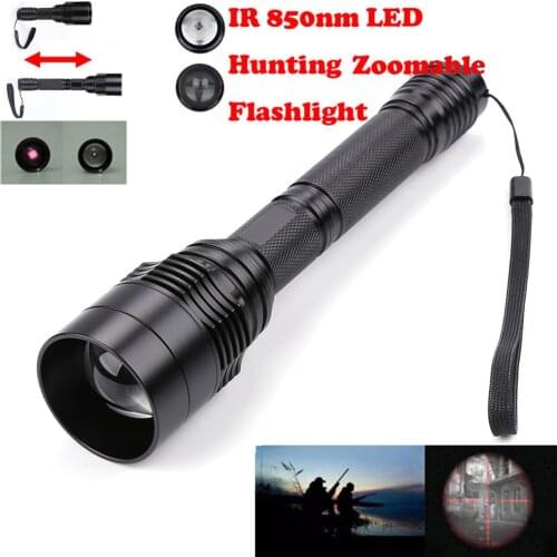 Long Range IR Night Vision Flashlight 10W 850nm T50 LED Hunting Torch Light Outdoor Camping Infrared Tactical Zoomable Flashligh
