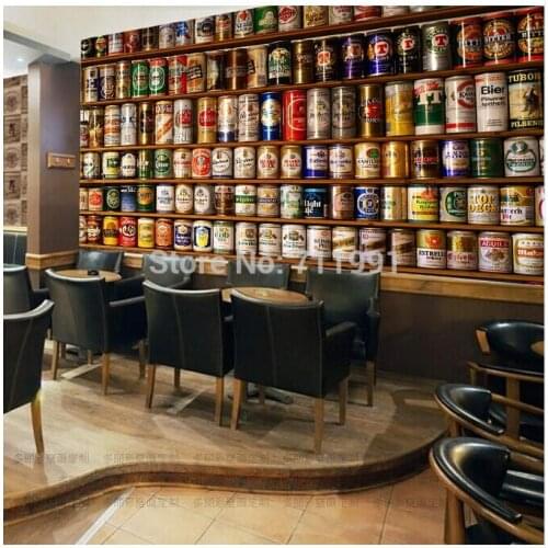 Custom vintage wallpaper, 3D beer murals for living room bar KTV restaurant background wall waterproof embossed papel de parede