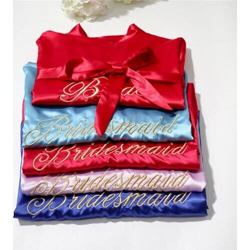 New Silk Kimono Robe Bathrobe Women Silk Bridesmaid Robes Sexy Robes Satin Robe Ladies Dressing Gowns