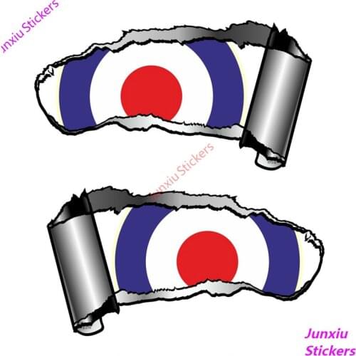 Small Pair Ripped Torn Gash Design Raf Style Mod Target Vinyl Car Sticker Motorcycle Decal Decoration Car Accessories KK18*16cm