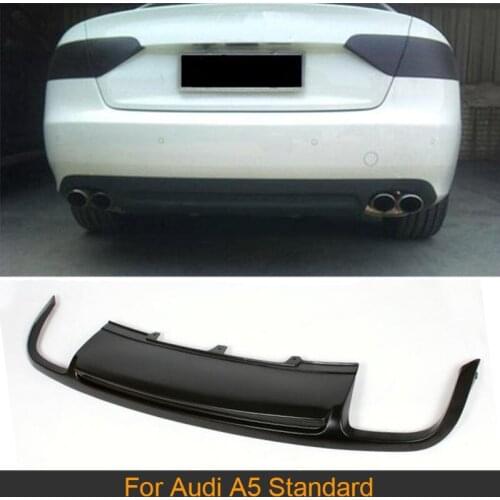 PU Matt Black Rear Bumper Lip Diffuser for Audi A5 Standard 2008-2011 Coupe Sportback 4D Not for Sline without Decoration